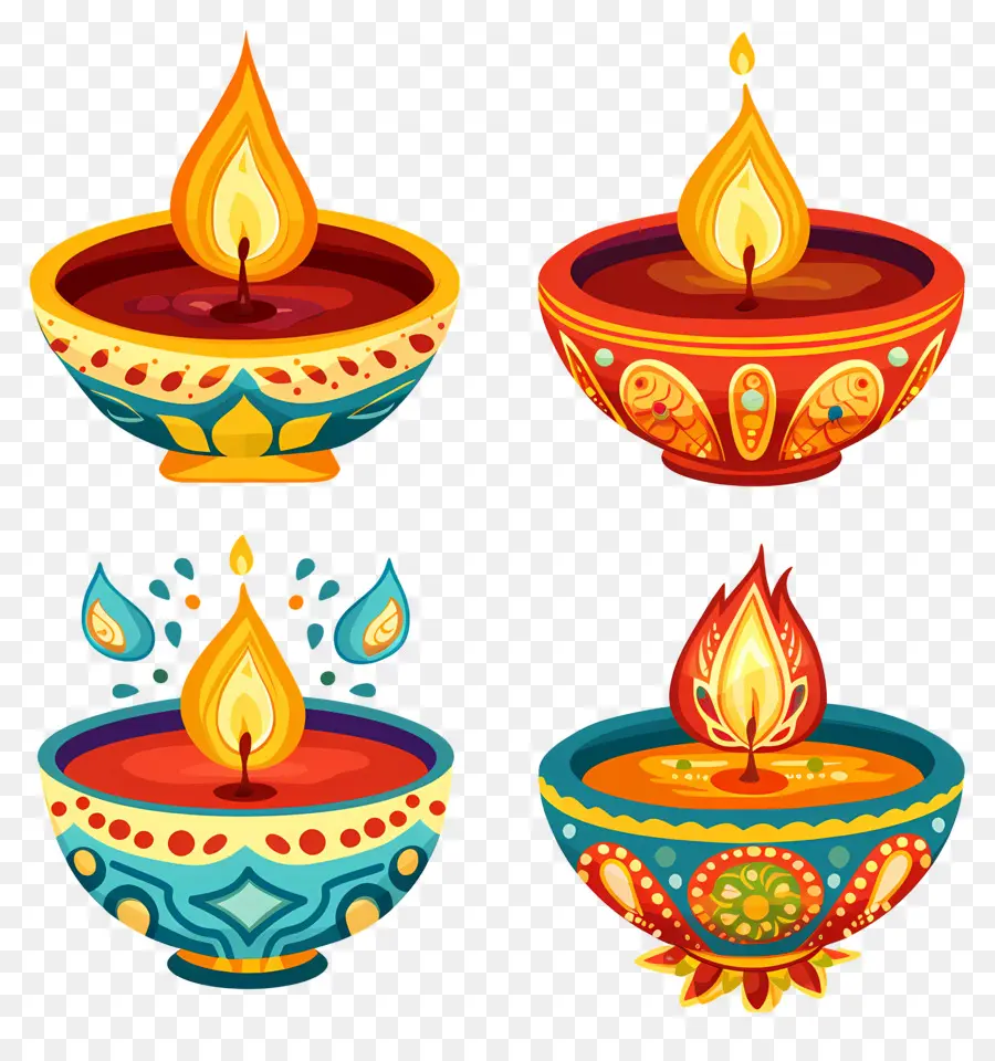 เทียน Diwali，Diya ตกแต่ง PNG