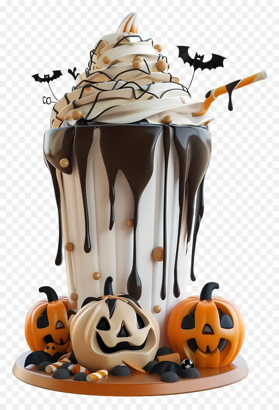 Halloween Milkshake，มิลค์เชคฟักทอง PNG