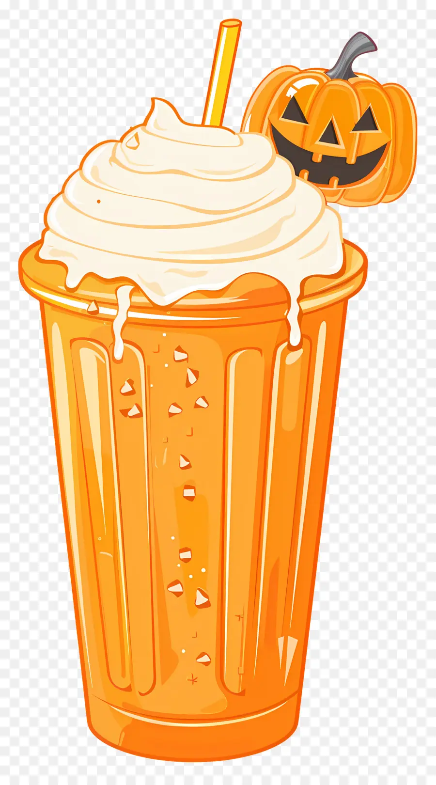 Halloween Milkshake，เครื่องดื่มที่มีธีมฟักทอง PNG