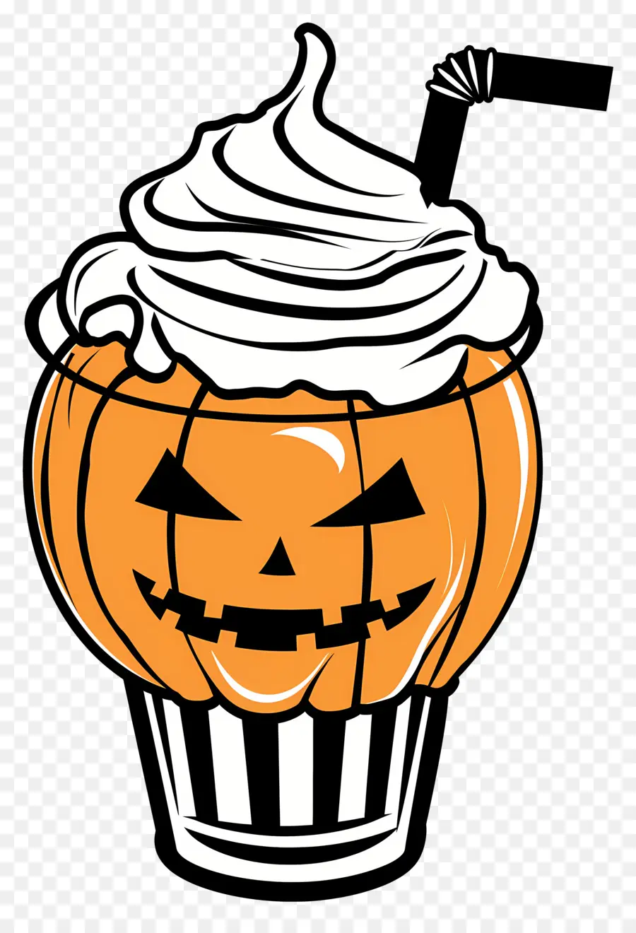 Halloween Milkshake，เครื่องดื่มที่มีธีมฟักทอง PNG