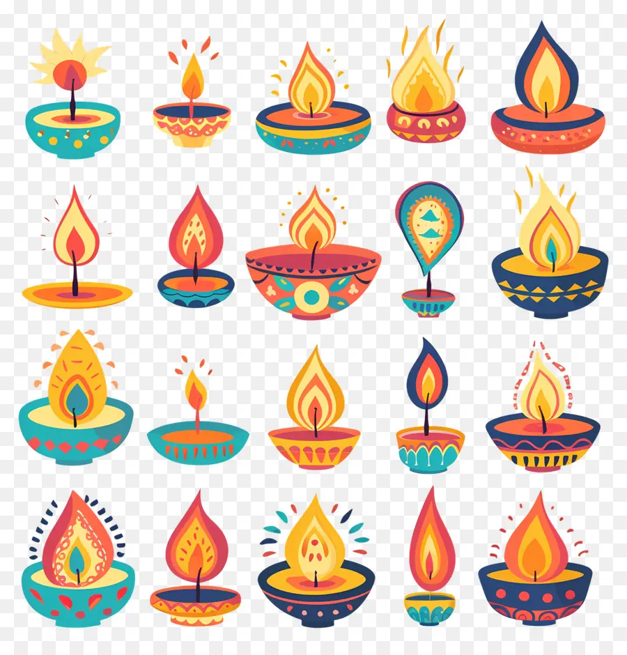 เทียน Diwali，Diya ตกแต่ง PNG