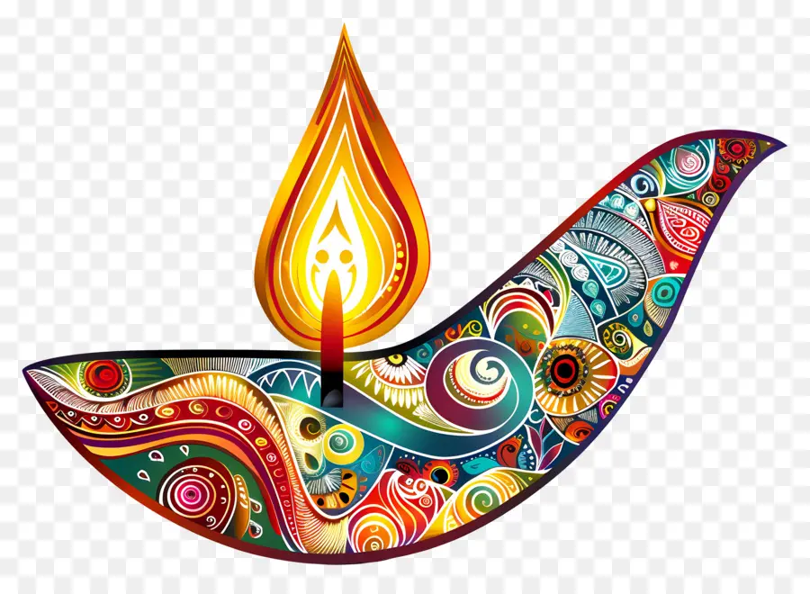 Diwali ให้，Diya สีสันสดใส PNG