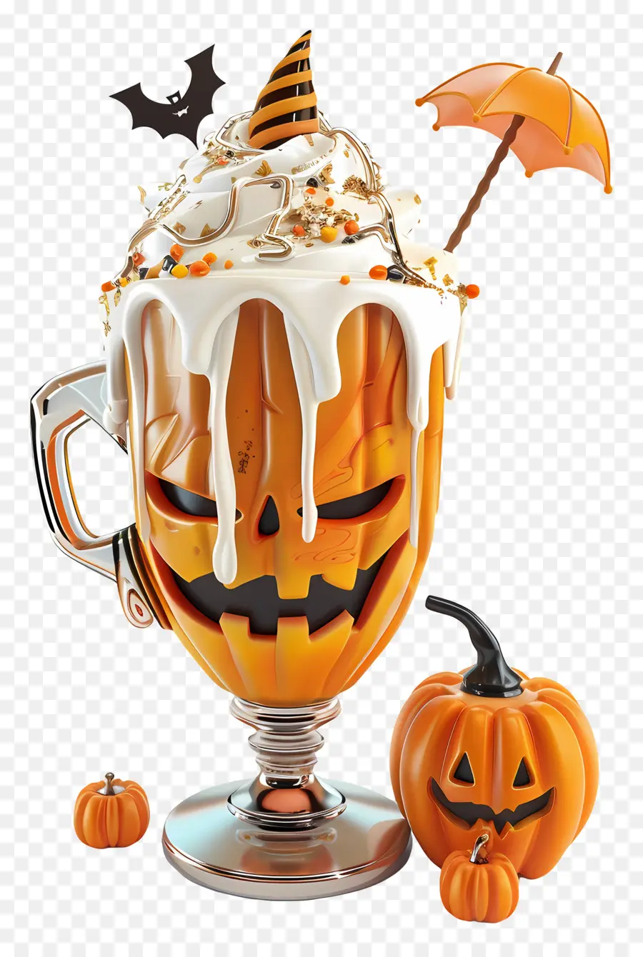 Halloween Milkshake，มิลค์เชคฟักทอง PNG