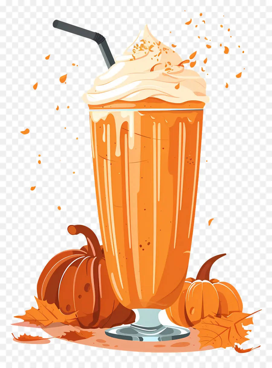 Halloween Milkshake，ลาเต้เครื่องเทศฟักทอง PNG