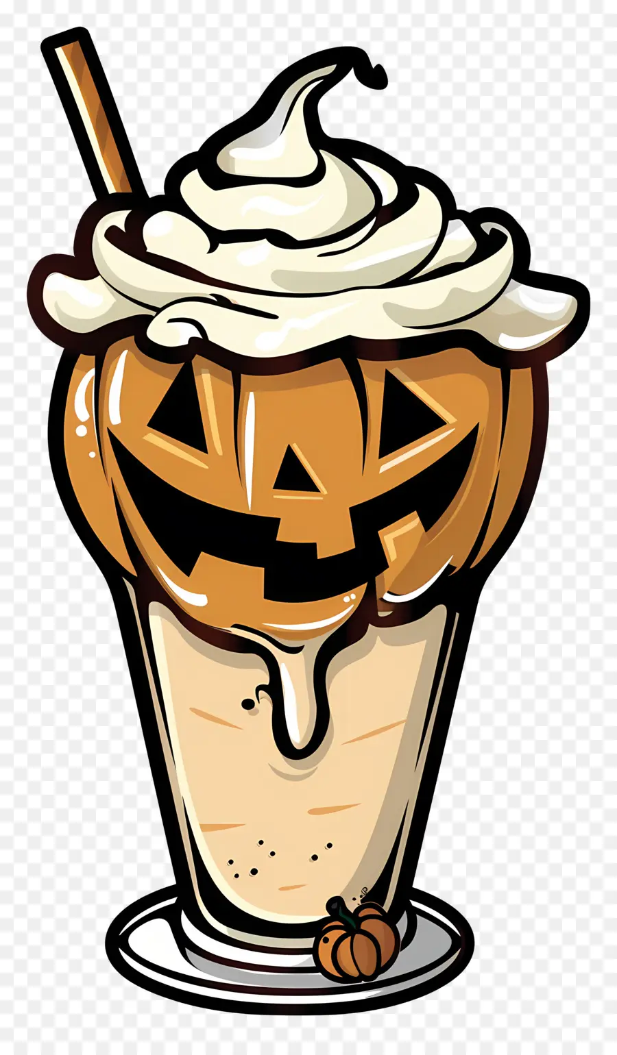 Halloween Milkshake，เครื่องดื่มของหวานฟักทอง PNG