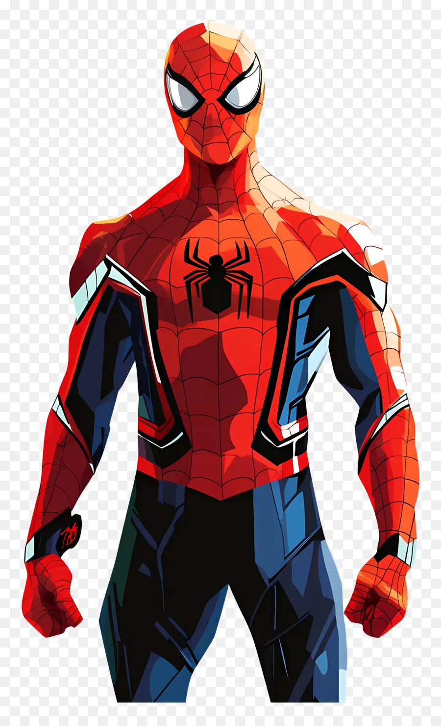 สไปเดอร์แมนยืน，Spider Man ในชุดสูทสีแดงและสีน้ำเงิน PNG