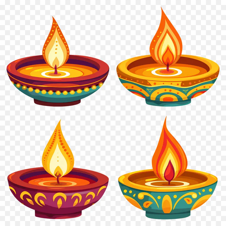 เทียน Diwali，Diya ตกแต่ง PNG