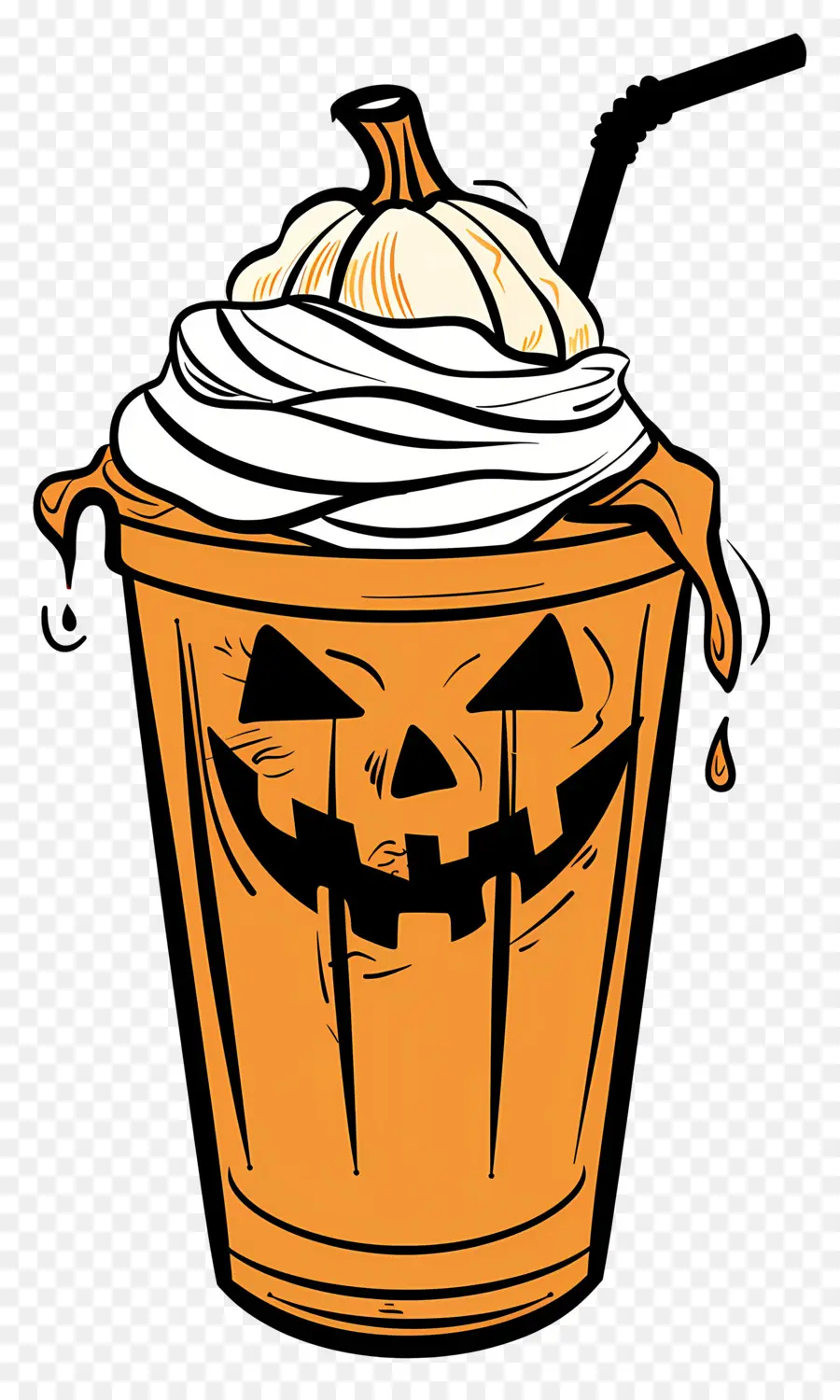 Halloween Milkshake，เครื่องดื่มที่มีธีมฟักทอง PNG