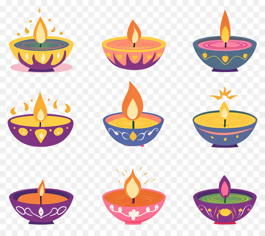 เทียน Diwali，สีพาสเทลที่ได้รับ PNG