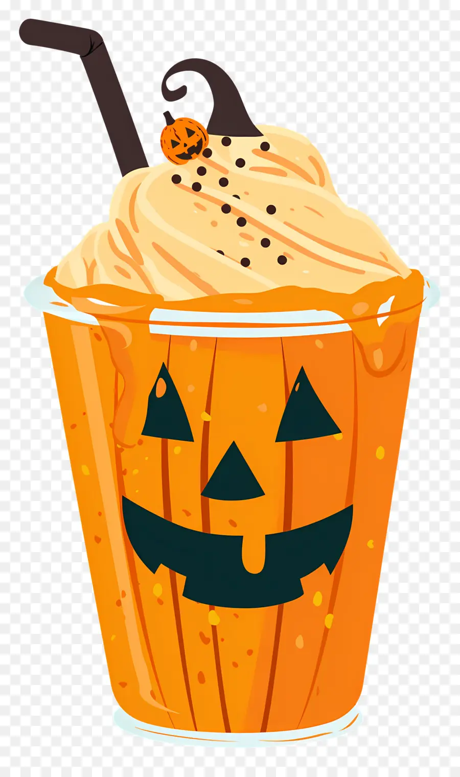 Halloween Milkshake，เครื่องดื่มที่มีธีมฟักทอง PNG