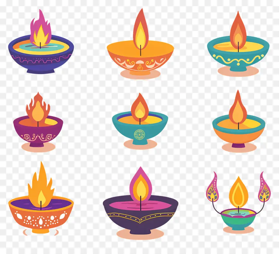 เทียน Diwali，สีพาสเทลที่ได้รับ PNG