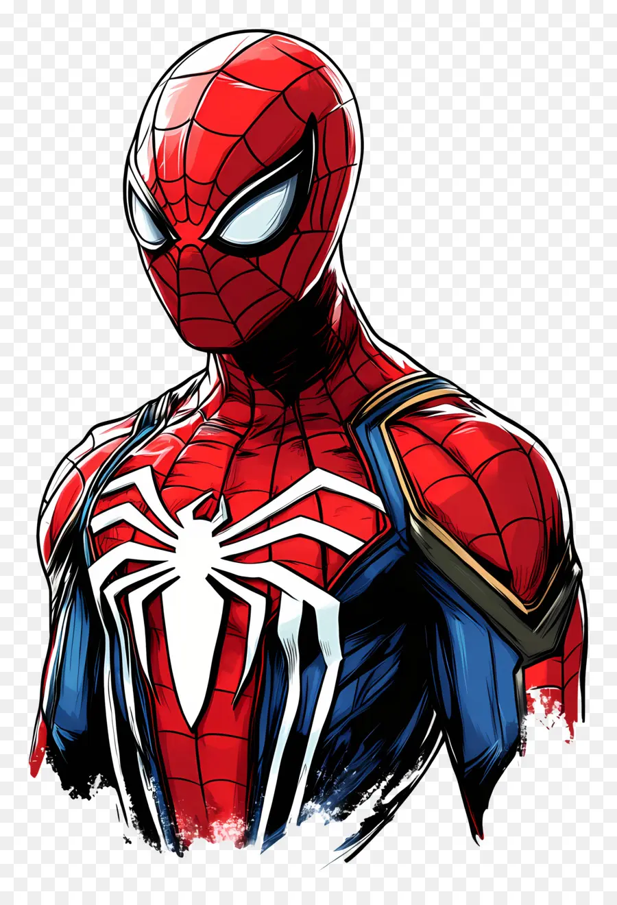 สไปเดอร์แมนยืน，Spider Man ในชุดสูทสีแดงและสีน้ำเงิน PNG