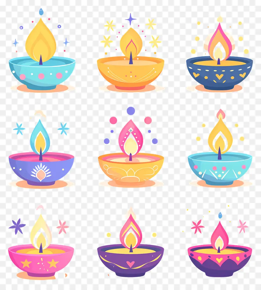 เทียน Diwali，สีพาสเทลที่ได้รับ PNG