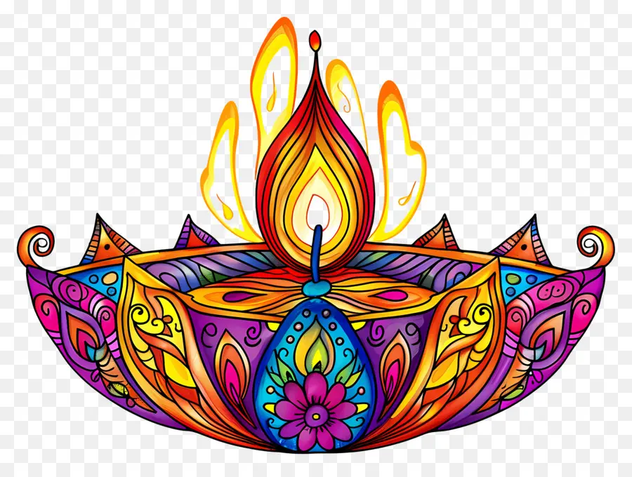 Diwali ให้，Diya สีสันสดใส PNG