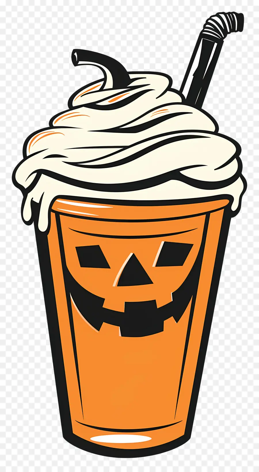 Halloween Milkshake，เครื่องดื่มที่มีธีมฟักทอง PNG