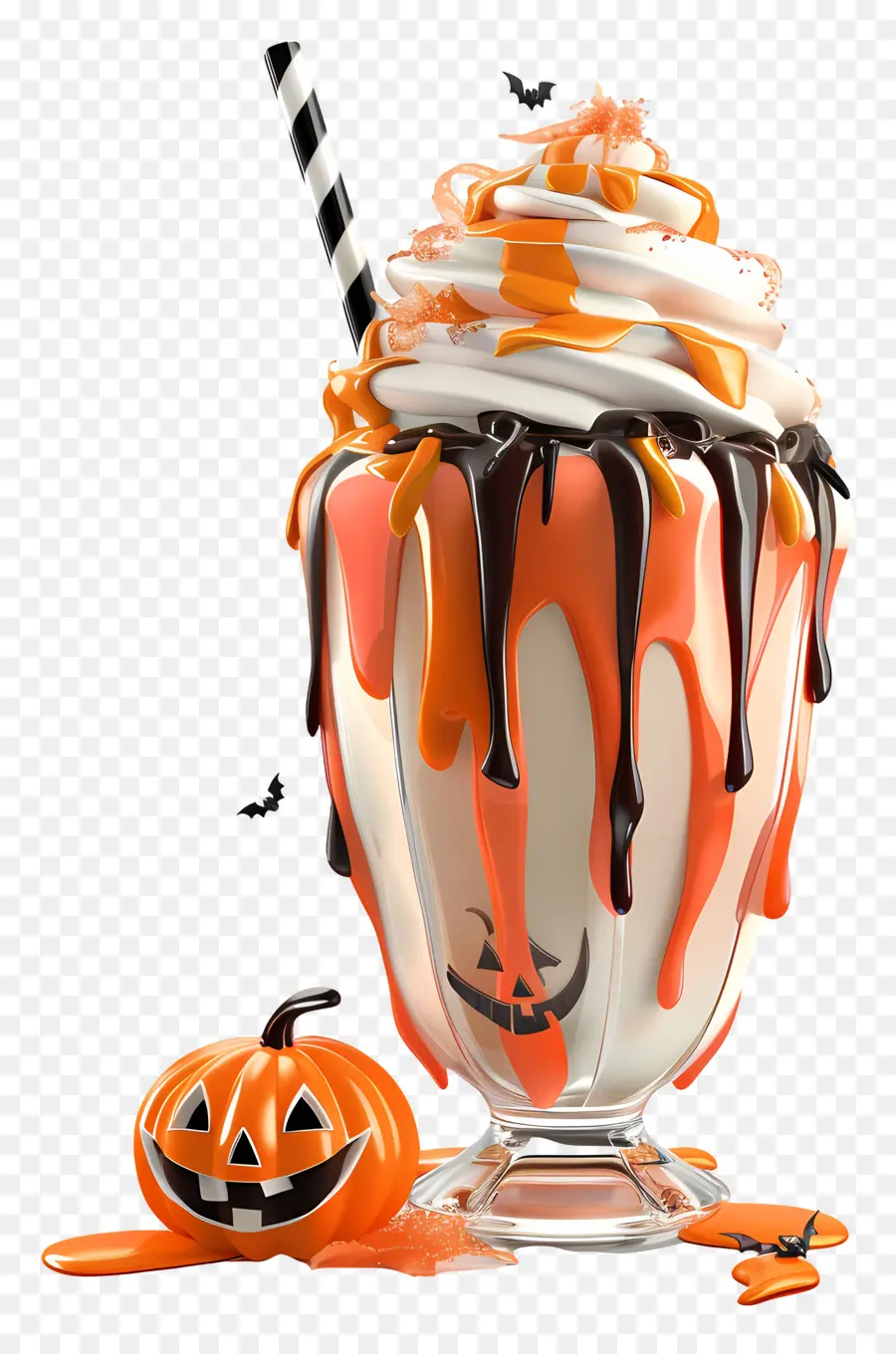 Halloween Milkshake，ฟักทอง PNG