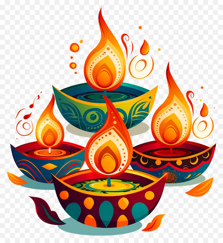 เทียน Diwali，Diyas ที่มีชีวิตชีวา PNG