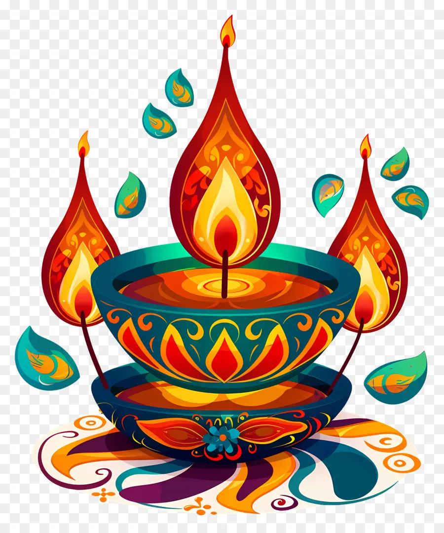 เทียน Diwali，Diya ตกแต่ง PNG