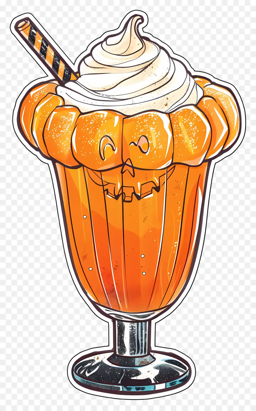 Halloween Milkshake，เครื่องดื่มของหวานฟักทอง PNG