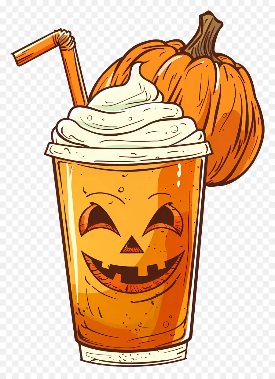 Halloween Milkshake，ลาเต้ฟักทอง PNG