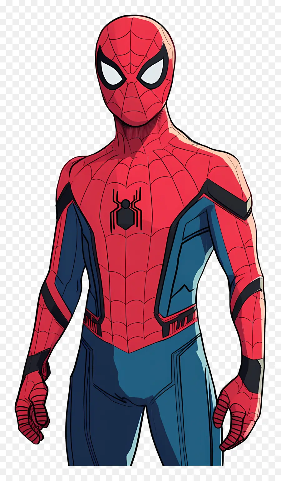 สไปเดอร์แมนยืน，Spider Man ในชุดสูทสีแดงและสีน้ำเงิน PNG