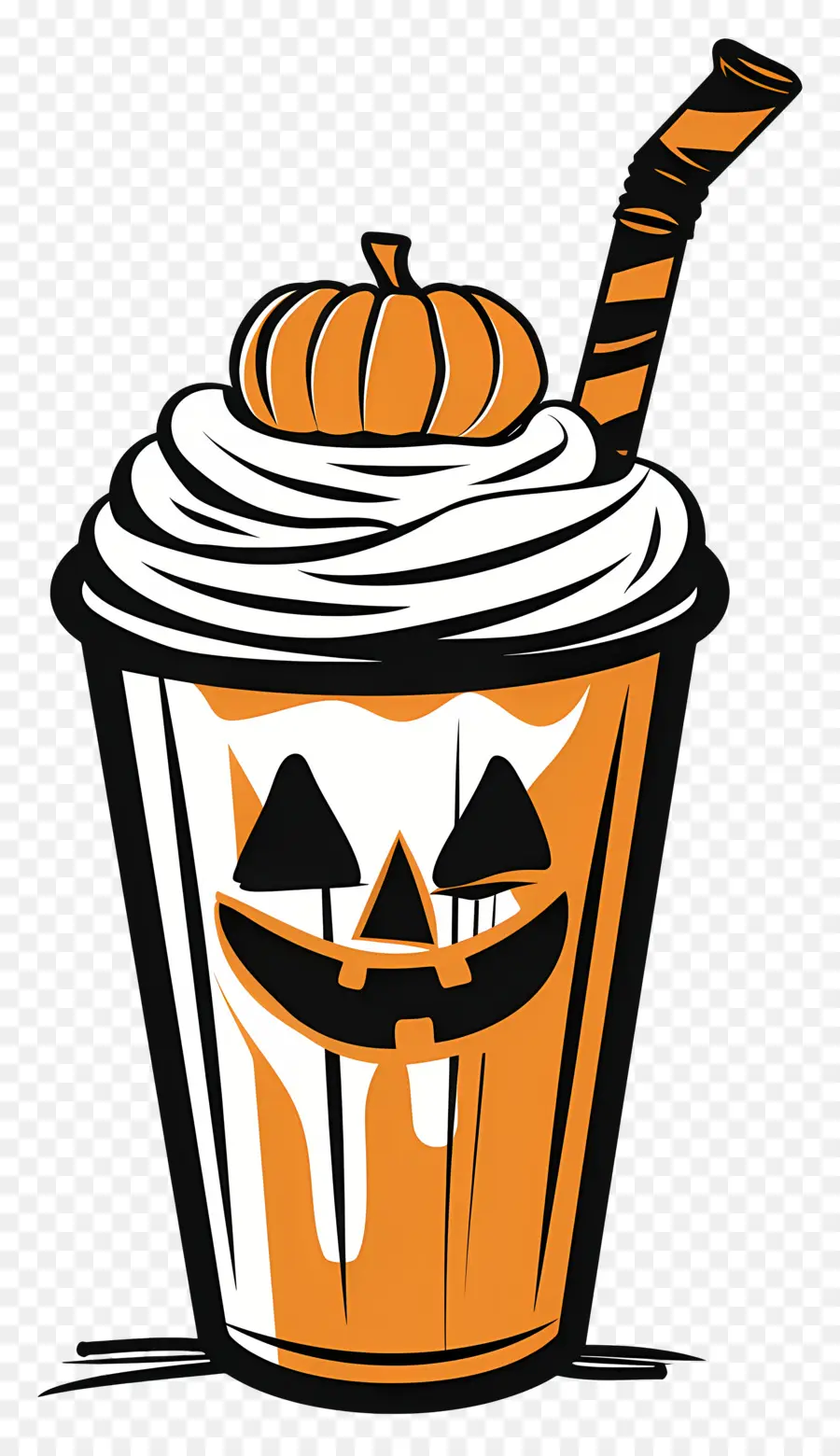 Halloween Milkshake，เครื่องดื่มที่มีธีมฟักทอง PNG