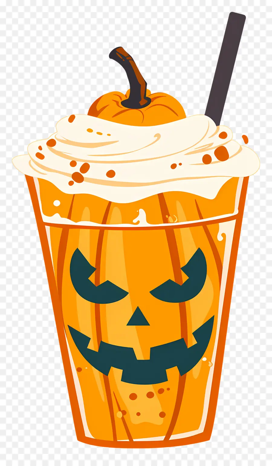 Halloween Milkshake，เครื่องดื่มที่มีธีมฟักทอง PNG