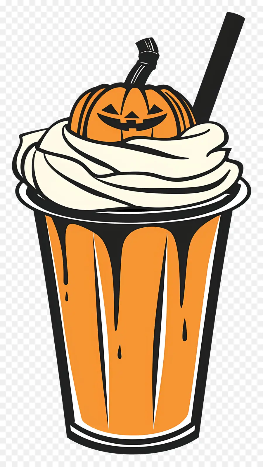 Halloween Milkshake，เครื่องดื่มที่มีธีมฟักทอง PNG