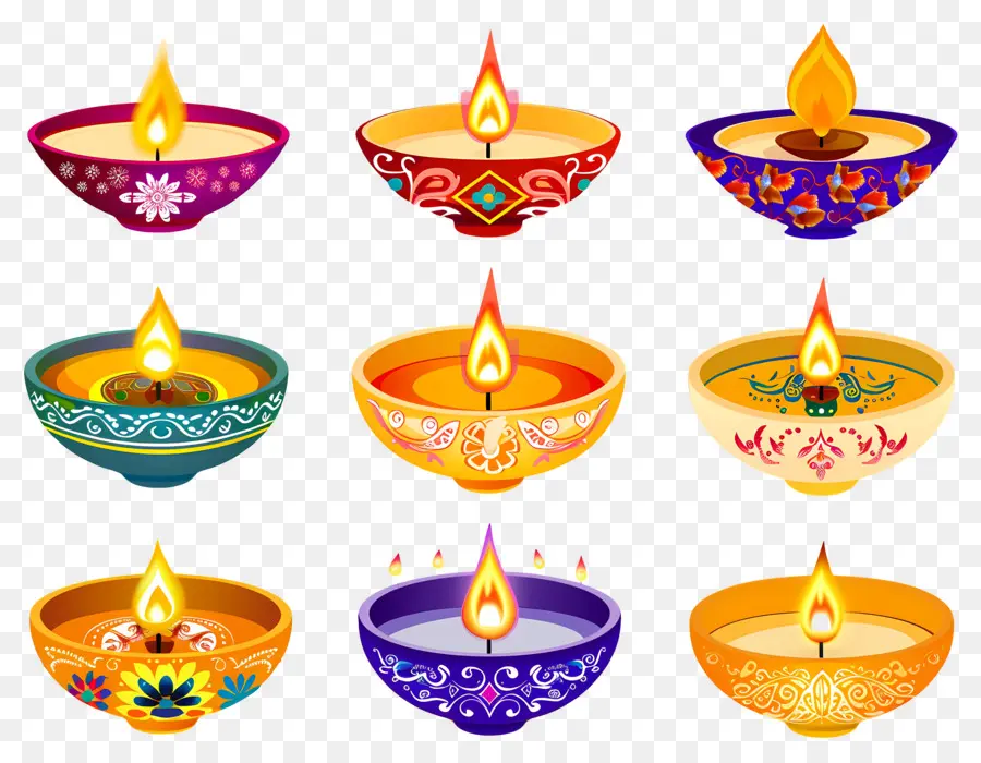 เทียน Diwali，สีพาสเทลที่ได้รับ PNG