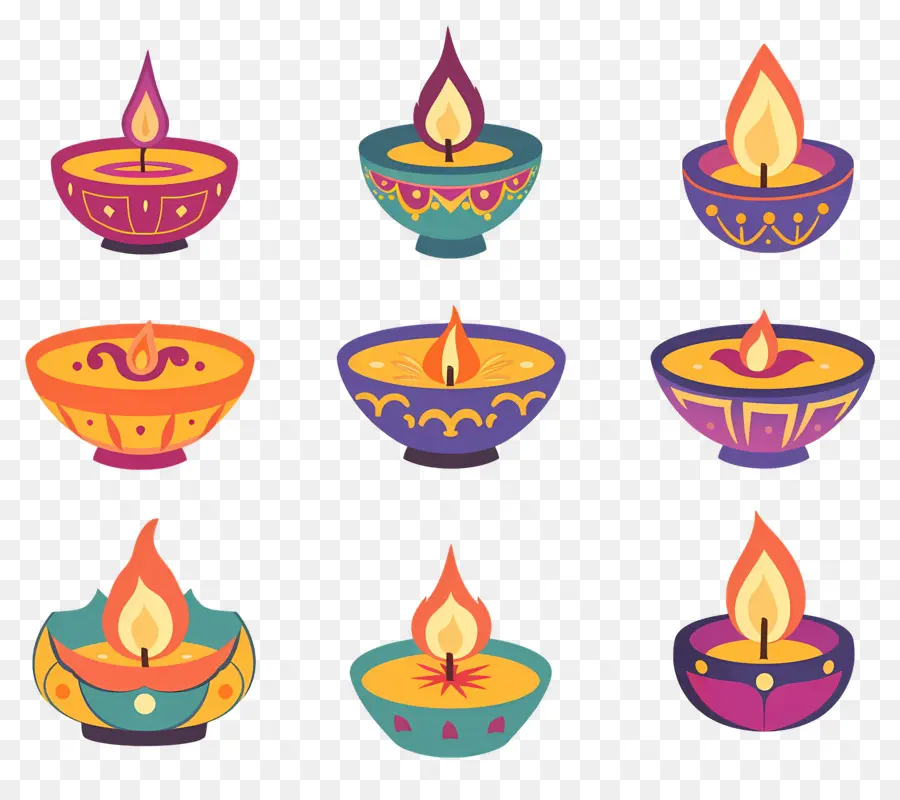 เทียน Diwali，สีพาสเทลที่ได้รับ PNG