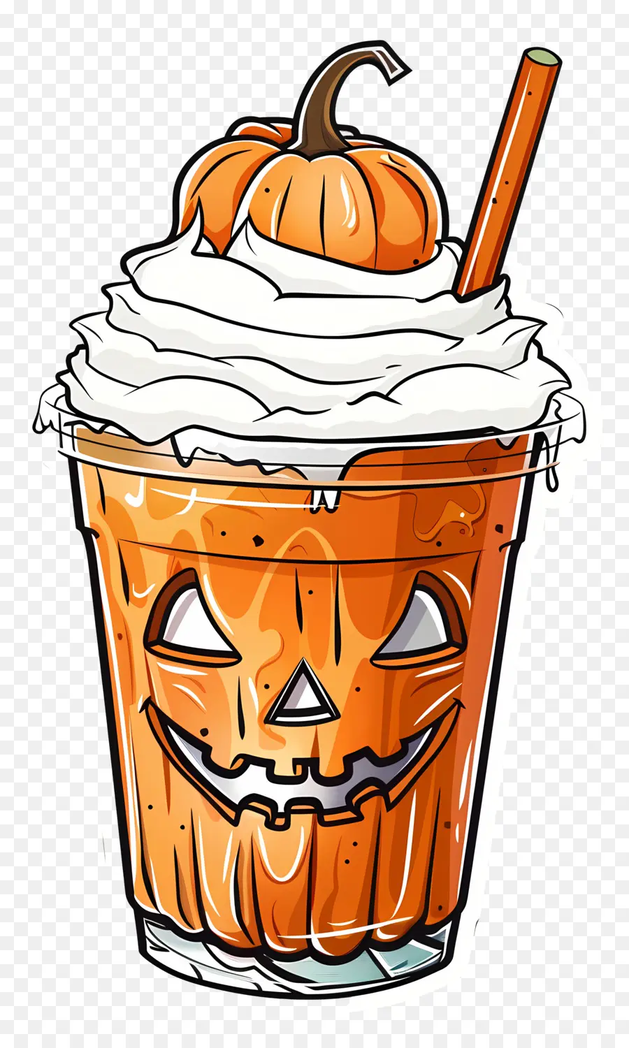 Halloween Milkshake，เครื่องดื่มที่มีธีมฟักทอง PNG