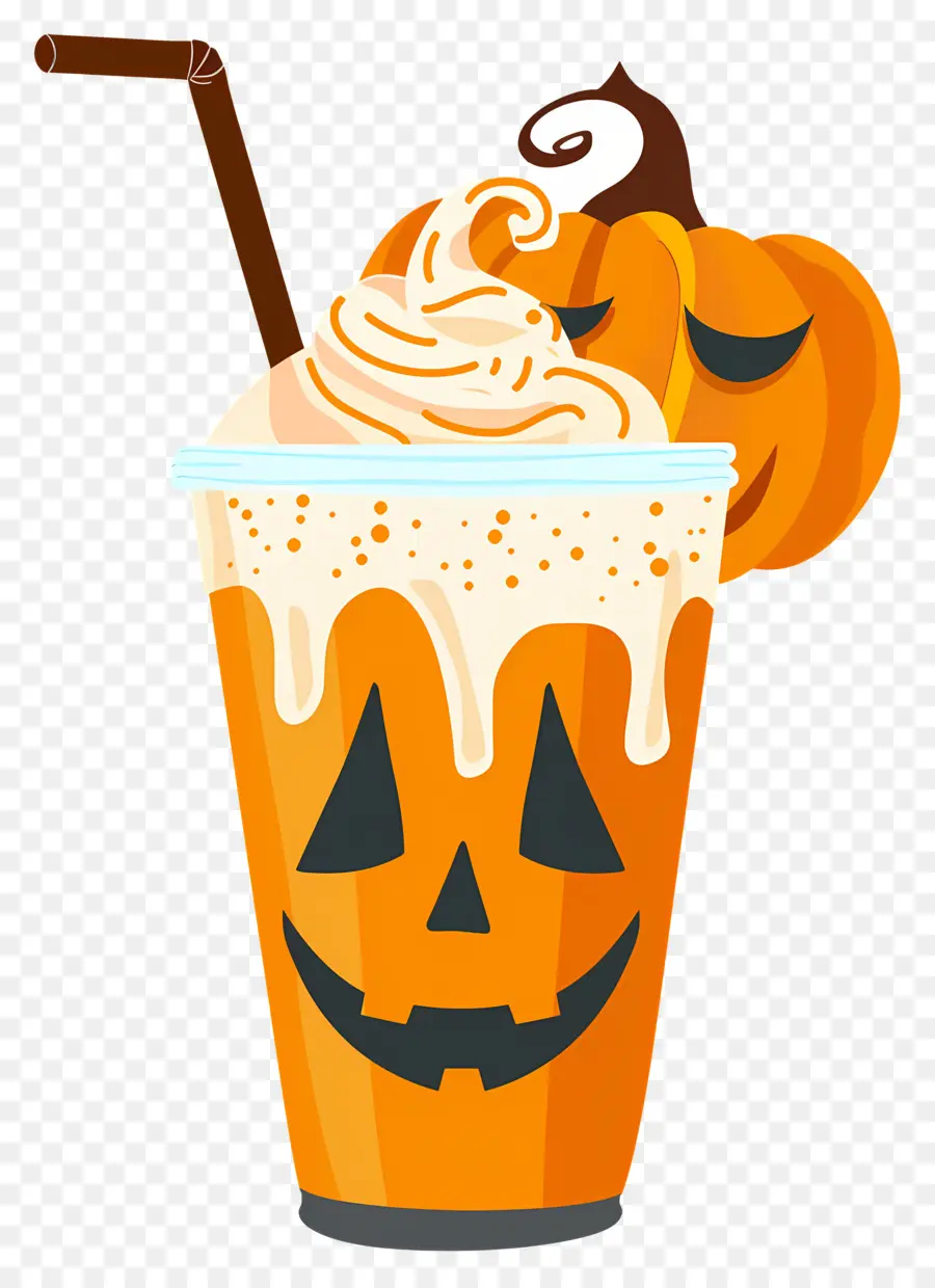 Halloween Milkshake，ลาเต้ฟักทอง PNG