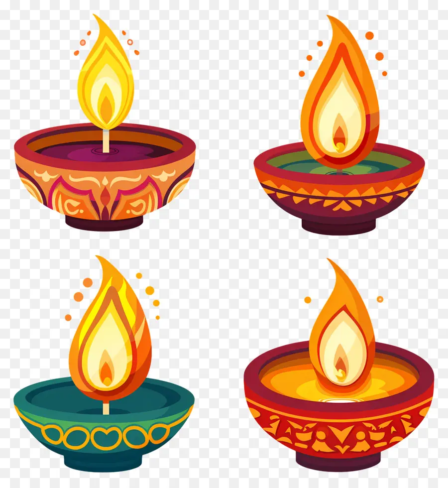 เทียน Diwali，Diya ตกแต่ง PNG