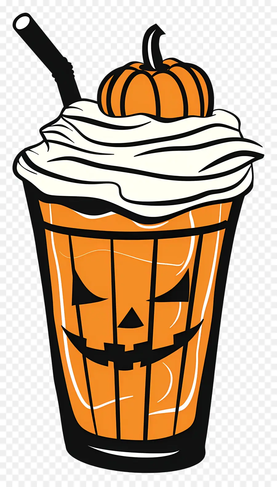 Halloween Milkshake，เครื่องดื่มที่มีธีมฟักทอง PNG