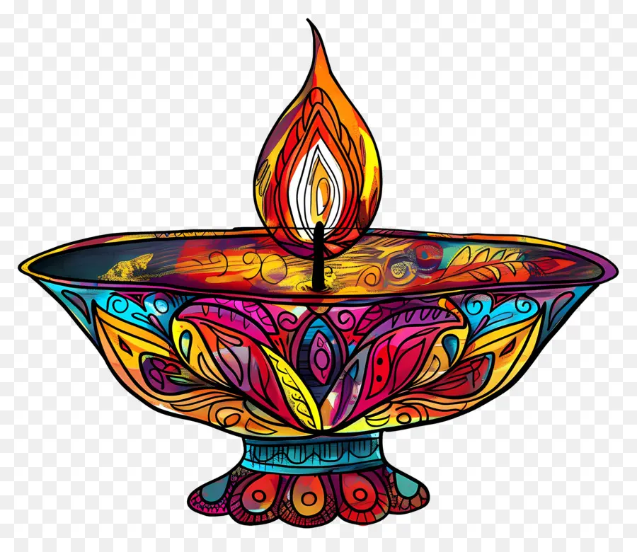 Diwali ให้，Diya สีสันสดใส PNG