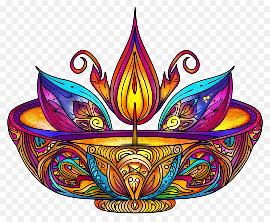 Diwali ให้，Diya สีสันสดใส PNG