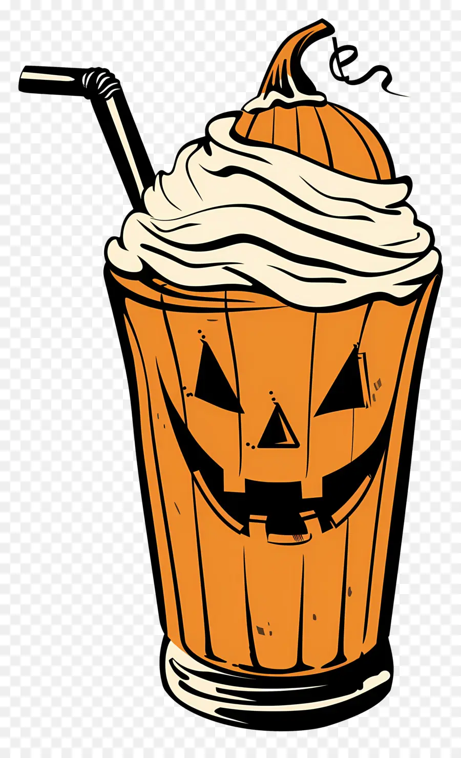 Halloween Milkshake，เครื่องดื่มที่มีธีมฟักทอง PNG