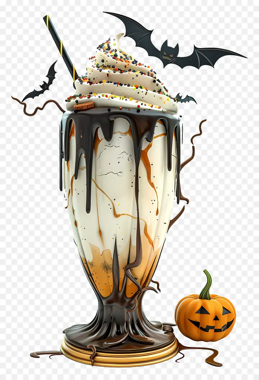 Halloween Milkshake，มิลค์เชคฟักทอง PNG