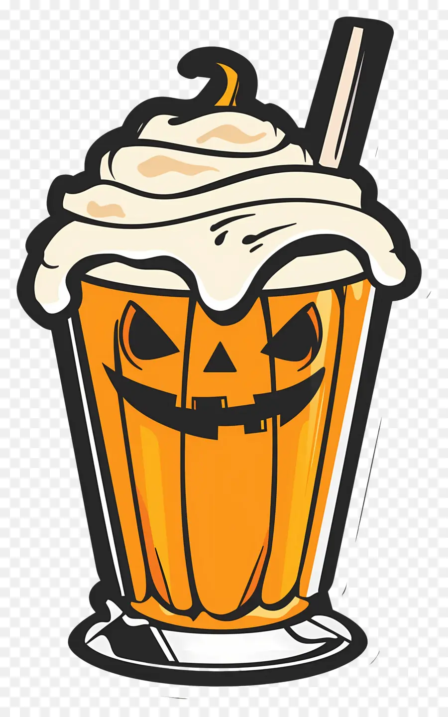 Halloween Milkshake，เครื่องดื่มที่มีธีมฟักทอง PNG