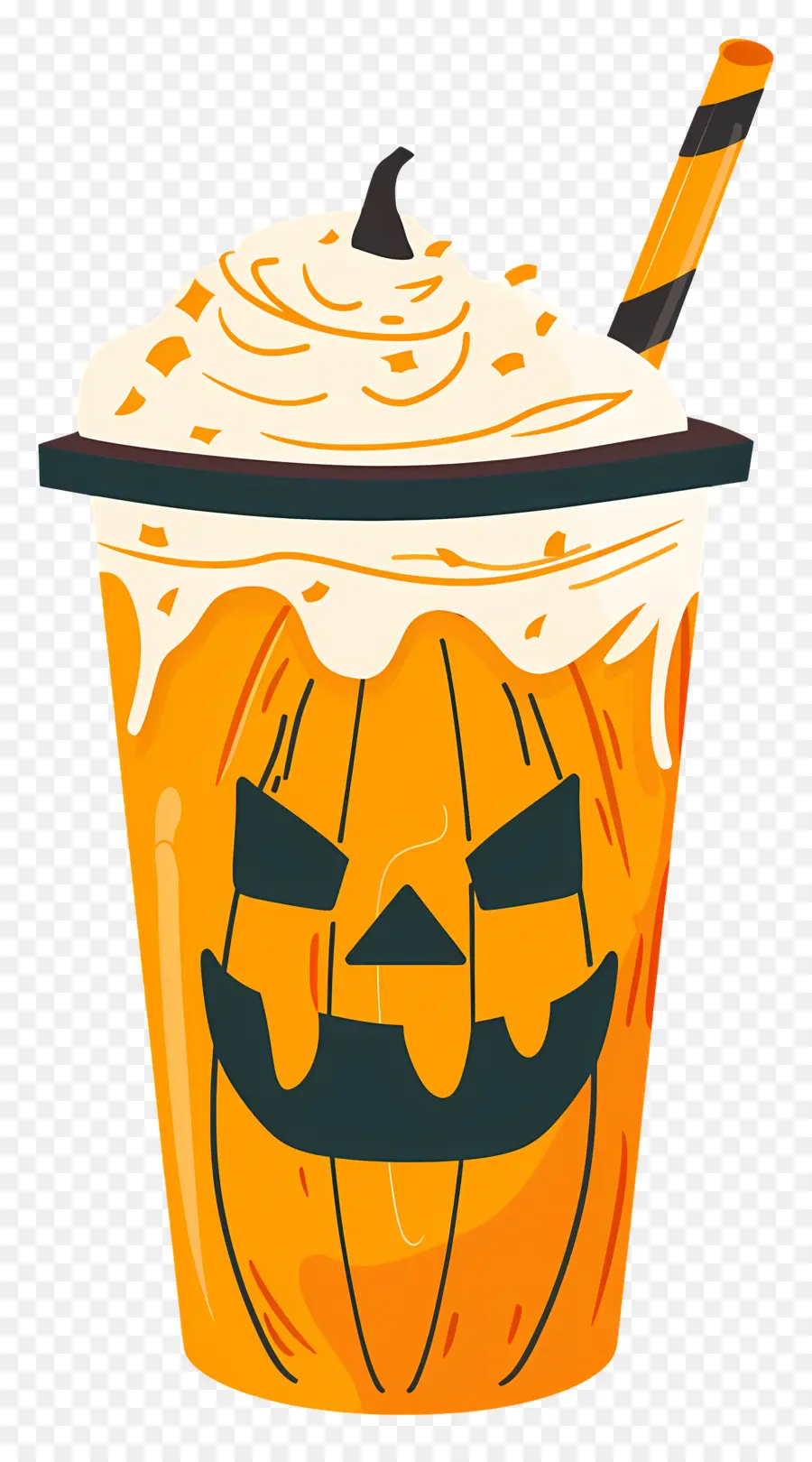 Halloween Milkshake，เครื่องดื่มที่มีธีมฟักทอง PNG