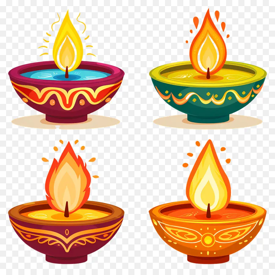 เทียน Diwali，Diya ตกแต่ง PNG