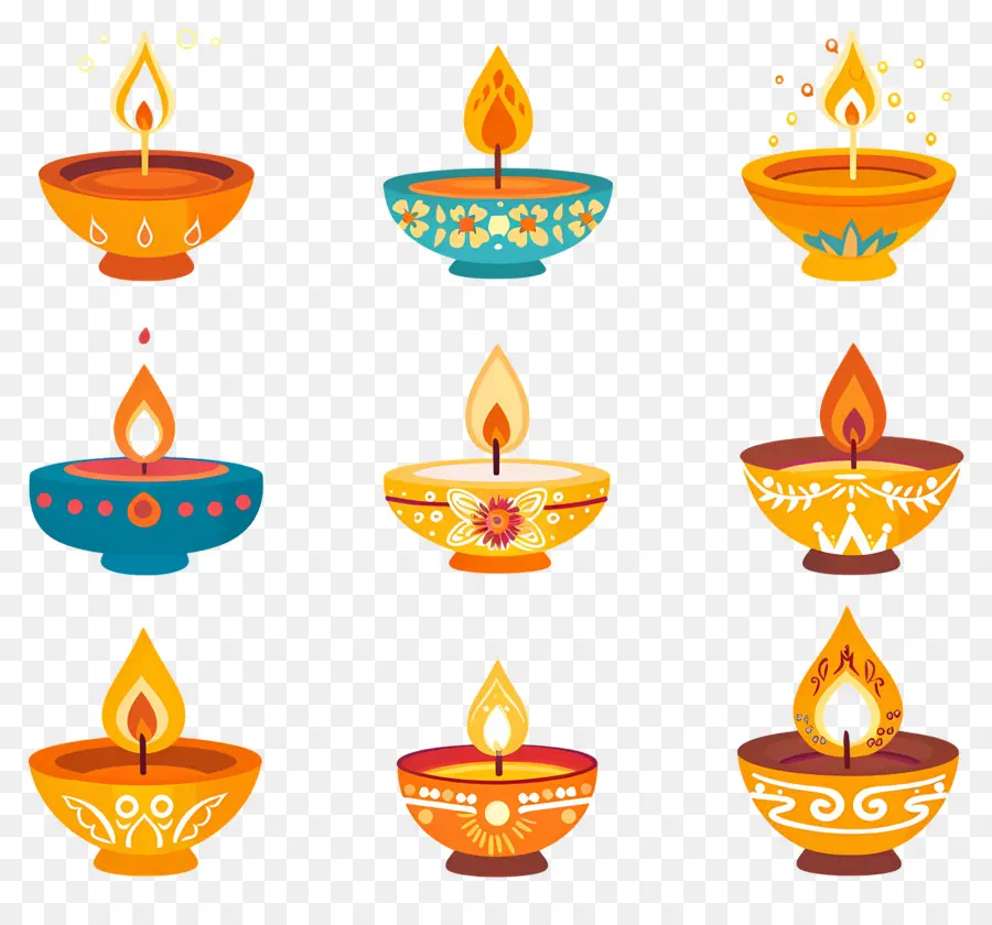 เทียน Diwali，สีพาสเทลที่ได้รับ PNG