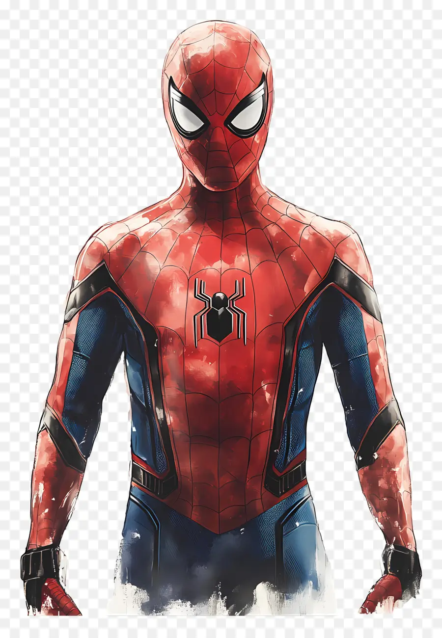 สไปเดอร์แมนยืน，Spider Man ในชุดสูทสีแดงและสีน้ำเงิน PNG