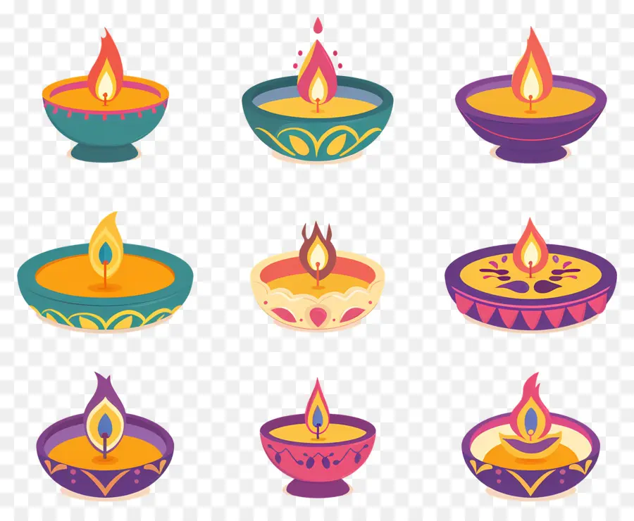 เทียน Diwali，สีพาสเทลที่ได้รับ PNG