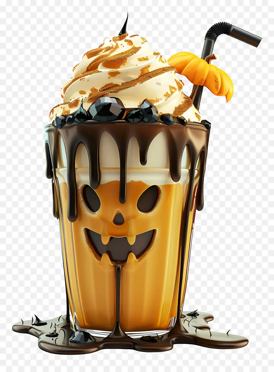 Halloween Milkshake，ฟักทอง PNG