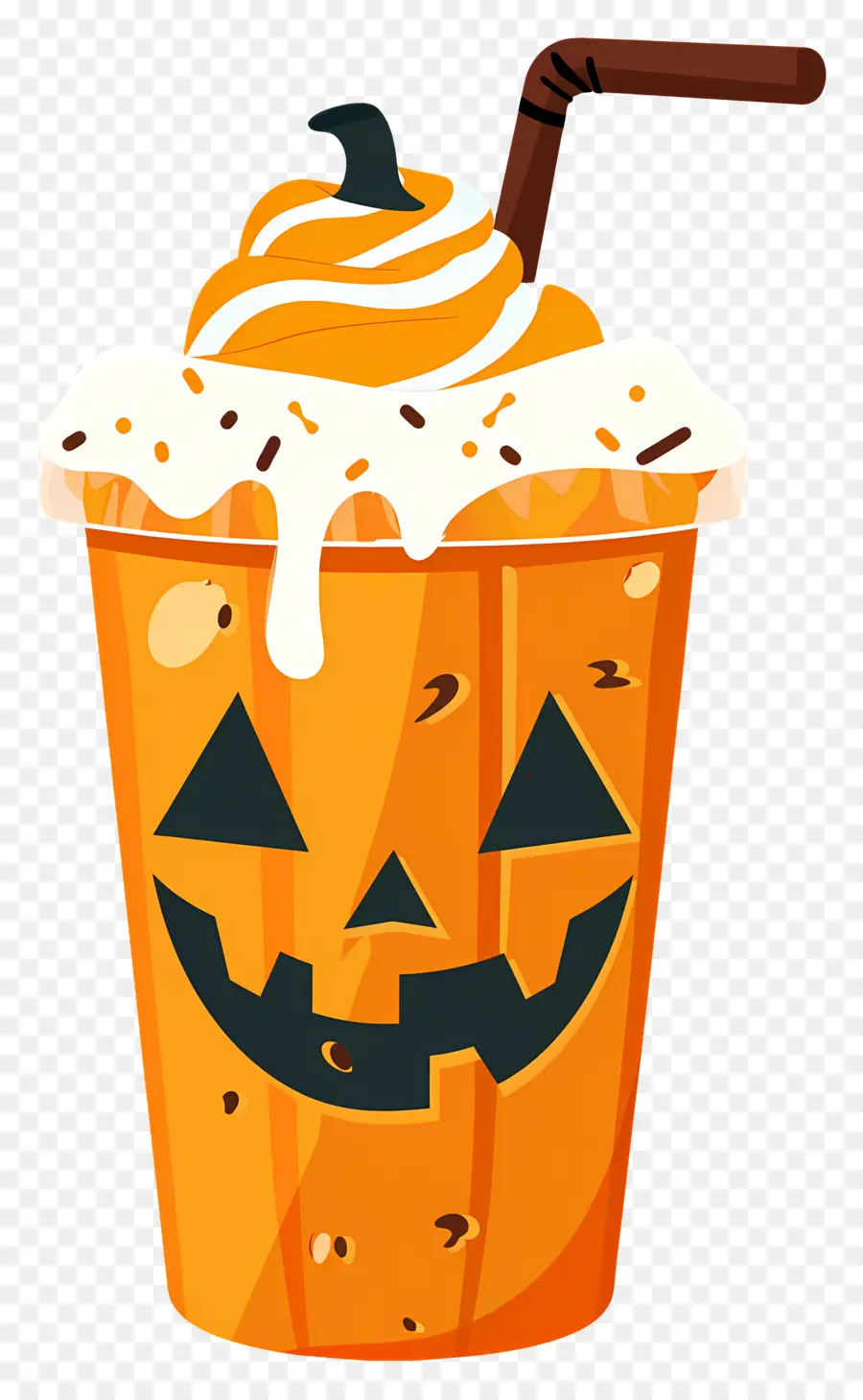 Halloween Milkshake，เครื่องดื่มที่มีธีมฟักทอง PNG