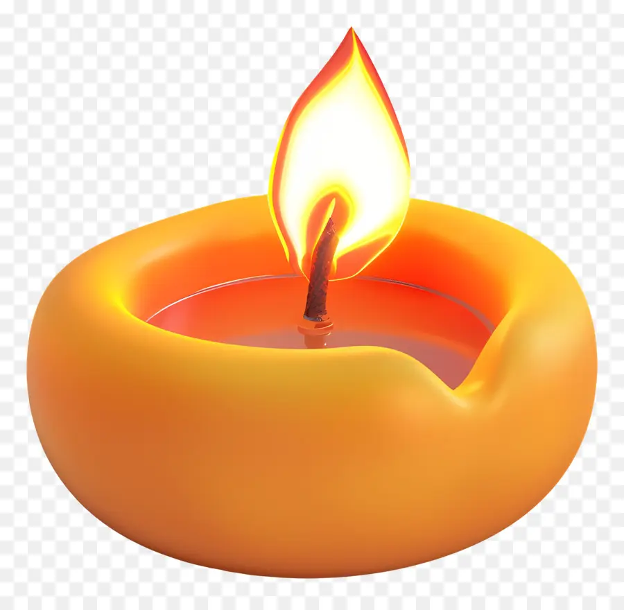 เทียน Diwali，เทียนสีส้ม PNG