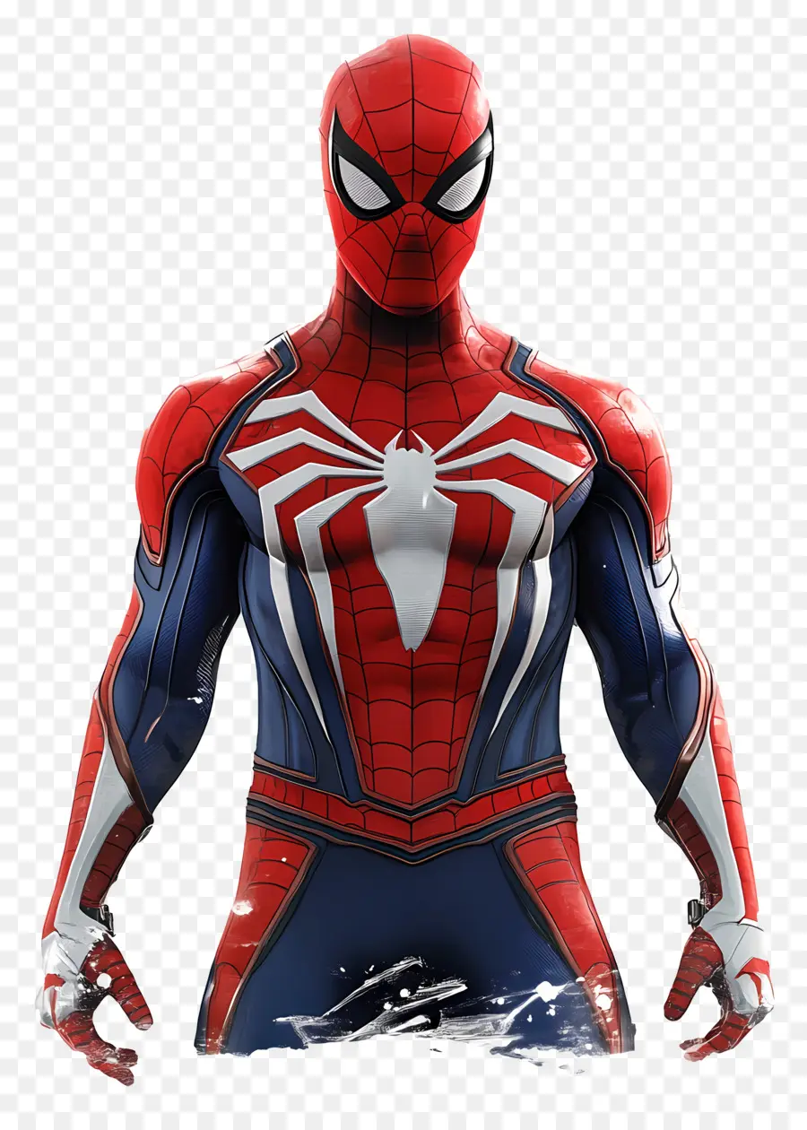 สไปเดอร์แมนยืน，Spider Man ในชุดสูทสีแดงและสีน้ำเงิน PNG