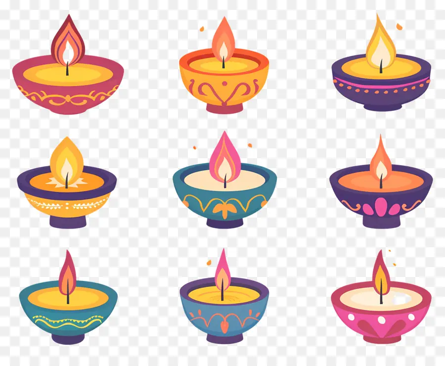 เทียน Diwali，สีพาสเทลที่ได้รับ PNG