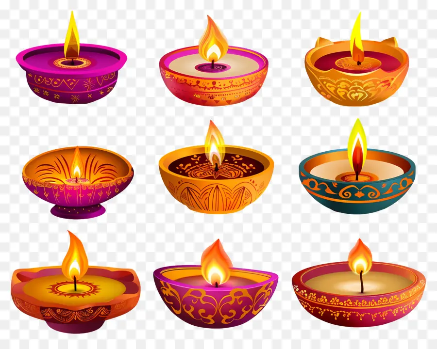 เทียน Diwali，โคมไฟตกแต่ง PNG